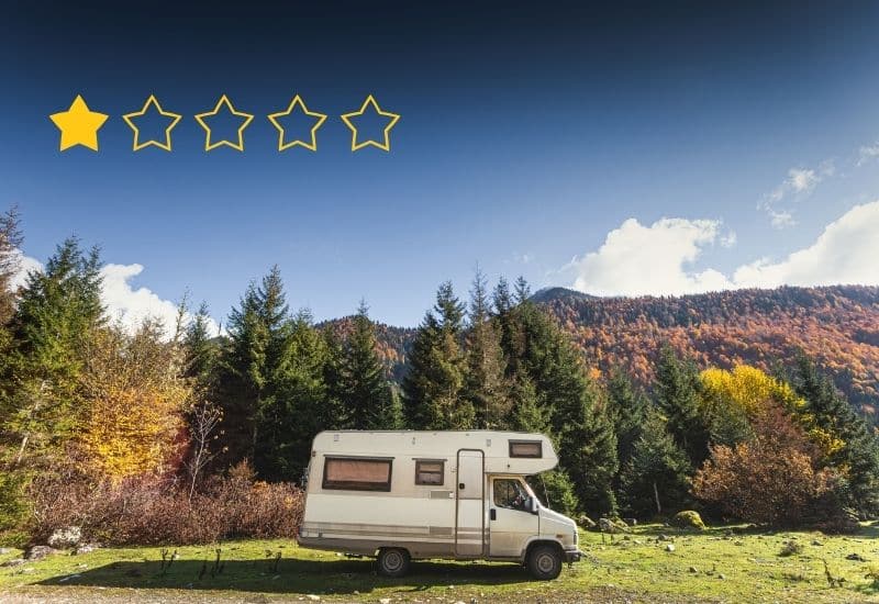 exemple de camping car avec mauvaise note