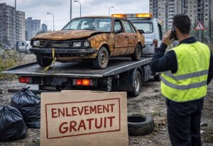 enlèvement de voiture cassé avec une dépaneuse