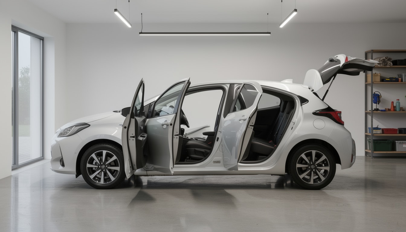 découvrez la toyota yaris berline bicorps hybride 1.5, disponible en versions trois et cinq portes, alliant style, performance et économie d'énergie.